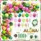 Tropical Luau Balloons Arch Garland Kit With Palm Leaves, Flamingo, Palm Tree, Aloha Foil Balloon, Coconut Balloons Set (Aloha-A)